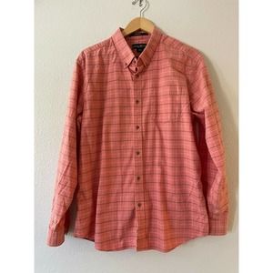 Eddie Bauer Size Large Men's Plaid Button Down Shirt Relaxed Fit Long Sleeve